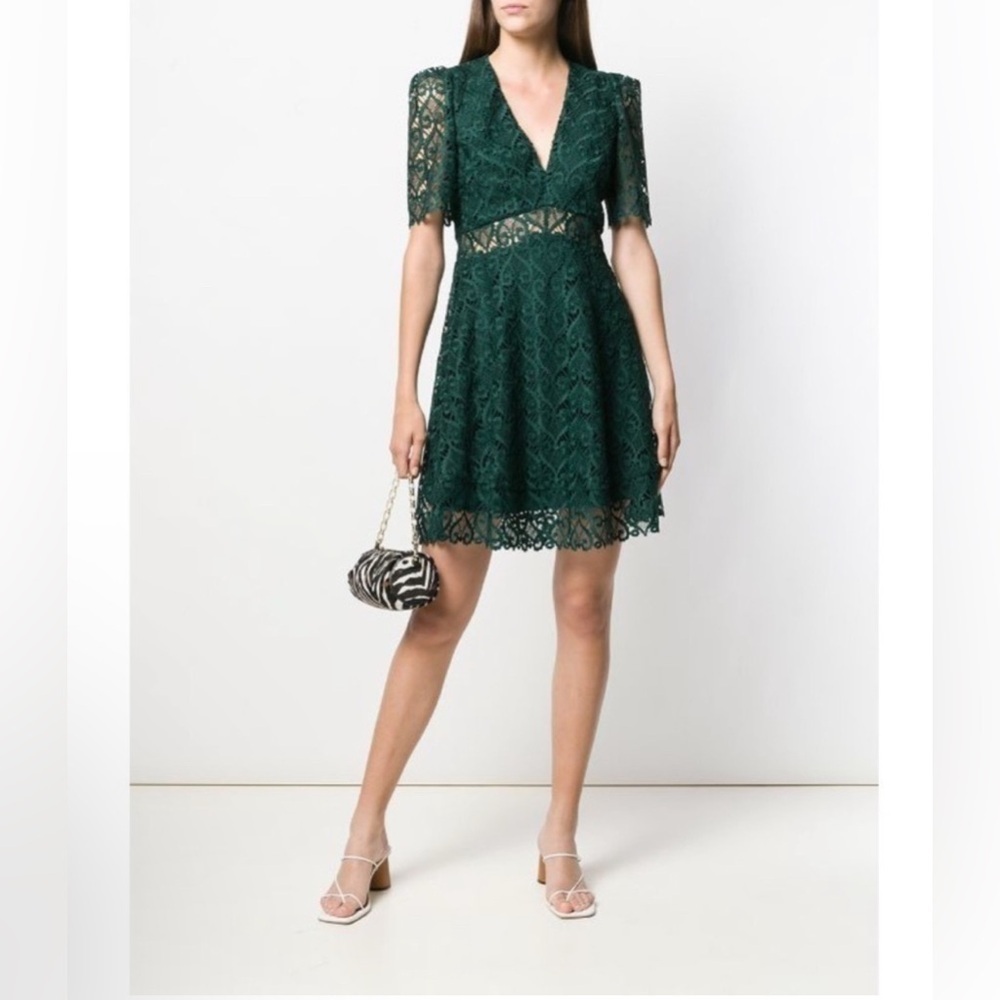 Sandro Hearty Lace Fit & Flare Cocktail Dress Medium